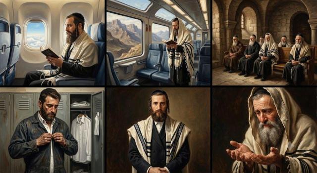 דיני תפילת הדרך וברכת הגומל בטיסות וברכבת, חובת שהייה לפני התפילה ולאחריה, איסור לבוש בגדי עבודה מלוכלכים, והסכנה ההלכתית של "עיון תפילה" המזכיר עוונות