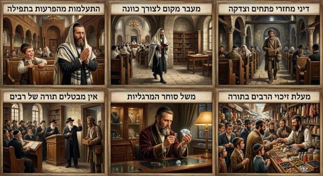 איסור רמיזה בתפילת עמידה וההתמודדות עם ילדים מפריעים, גדרי מתן צדקה למחזרי פתחים ואנשים שאינם מוכרים, ומעלת זיכוי הרבים בתורה בהשוואה למסחר ביהלומים