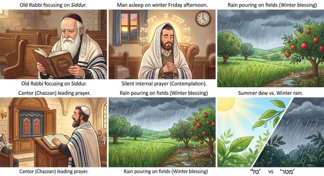 הלכות ותן טל ומטר ומשיב הרוח: ספקות, דיעבד ותיקוני טעויות בתפילה