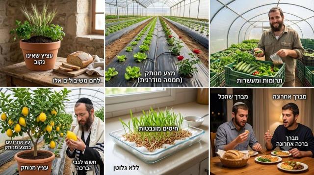 גדר הברכות ומצוות התלויות בארץ בעציץ שאינו נקוב, מצע מנותק, גידולי מים וחיטה מונבטת לחולי צליאק