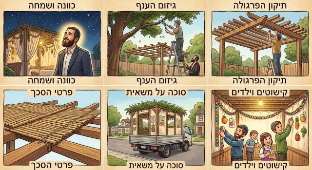 הלכות סוכה מעשיות: כוונת המצווה, הכשר הסכך והדפנות, ודיני פרגולה, אילן ורכב
