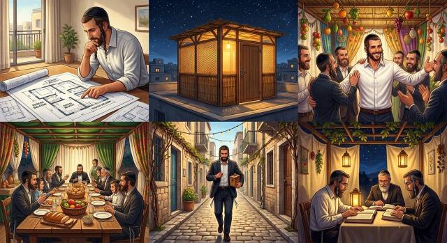 הלכות סוכה: ראיית הנולד בקניית דירה, סוכה השנויה במחלוקת, חתן, סעודות מצווה ושלוחי מצווה