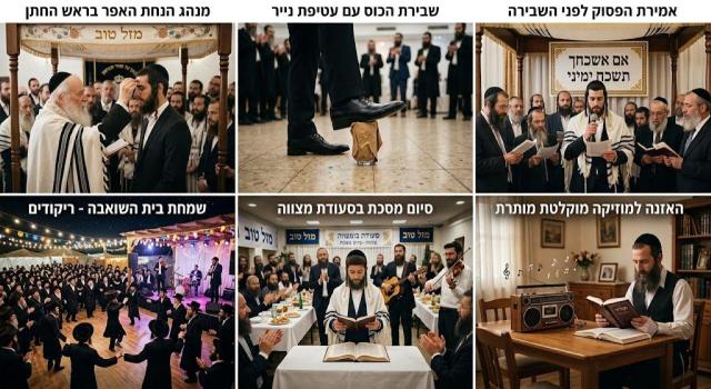 זכר לחורבן בשעת השמחה: מהלכות שבירת הכוס והנחת אפר בראש חתנים, ואיסור שמיעת כלי נגינה בשאר ימות השנה