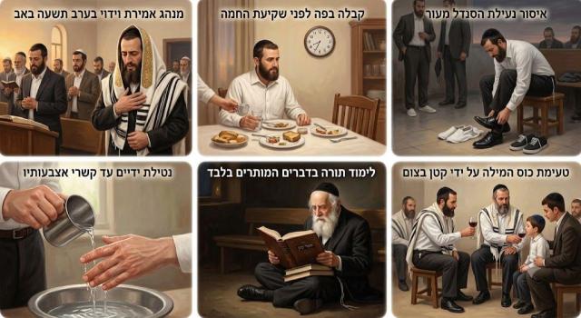 הלכות תשעה באב: דיני רחיצה, תפילה, וחולים לפי ההלכה
