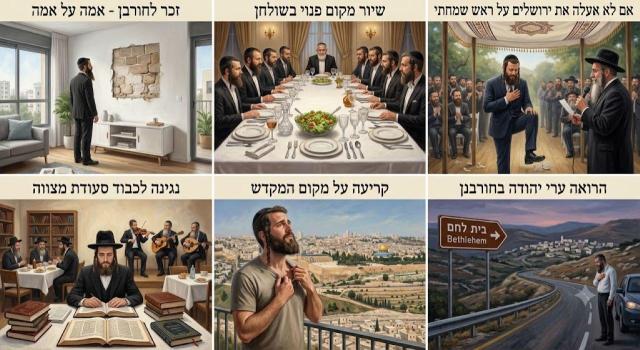 אבילות החורבן בהלכה: מדיני זכר למקדש בבית ובשמחה ועד להלכות קריעה בראיית המקומות הקדושים, סימן תקס' זכר לחורבן - כלי נגינה