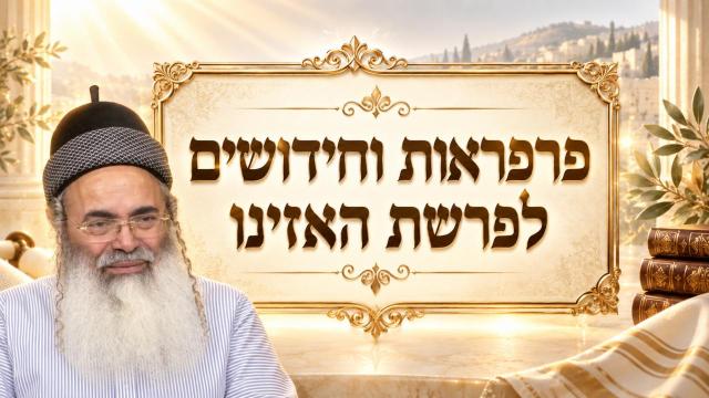 פרפראות וחידושים לפרשת האזינו תשפ"ו